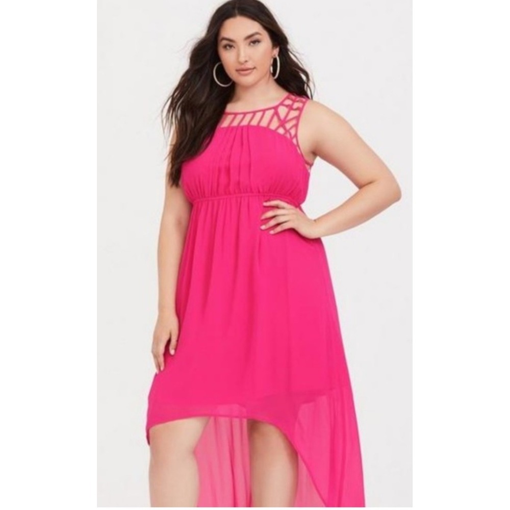 Pink TORRID High Low Cage Dress sz 4X